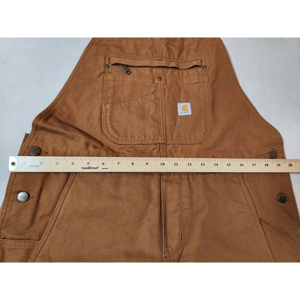 Carhartt Women’s Brown Insulated Bib Overalls Large Relaxed Fit - Picture 8 of 9